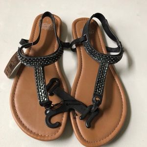 Faded Glory Black sandals-Sz 9